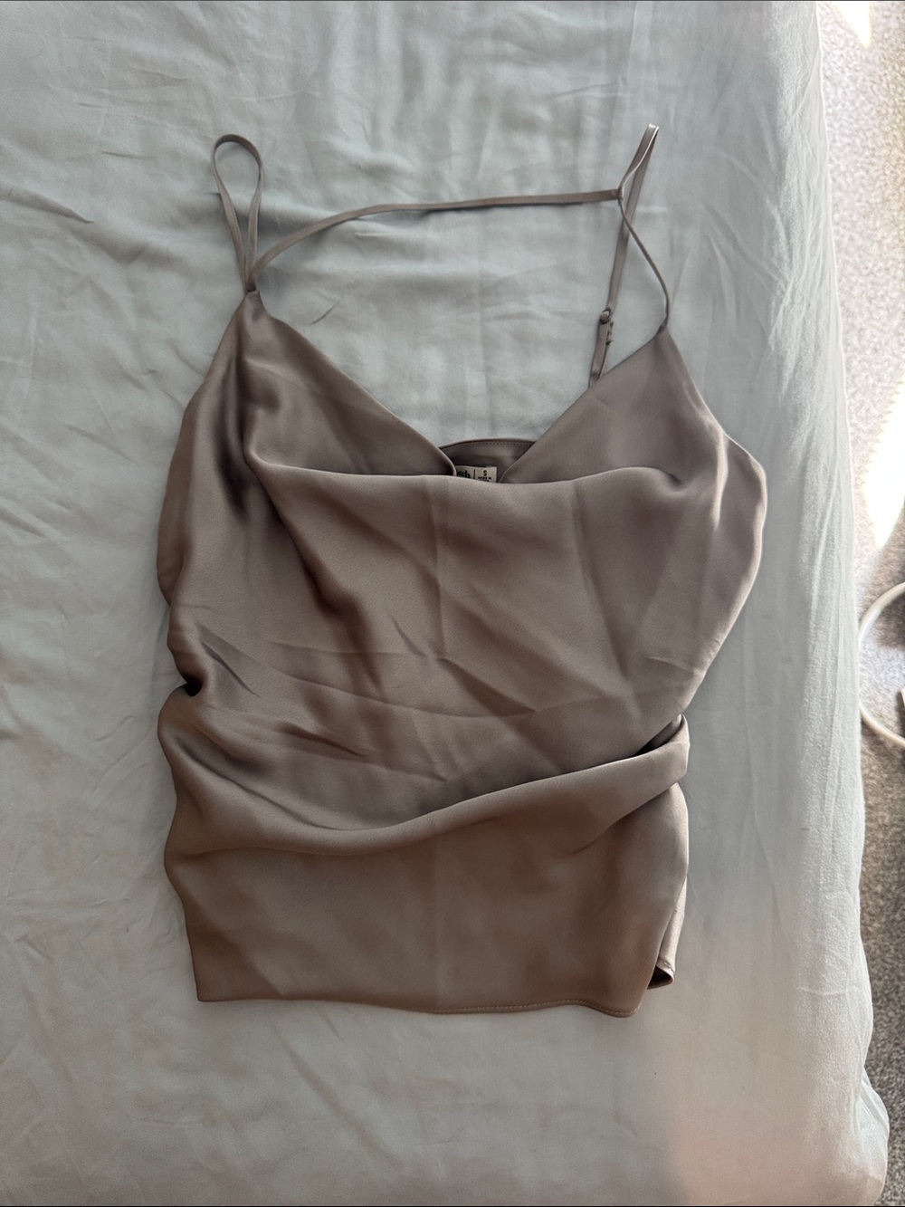 Abercrombie & Fitch Taupe Satin Cowl Camisole